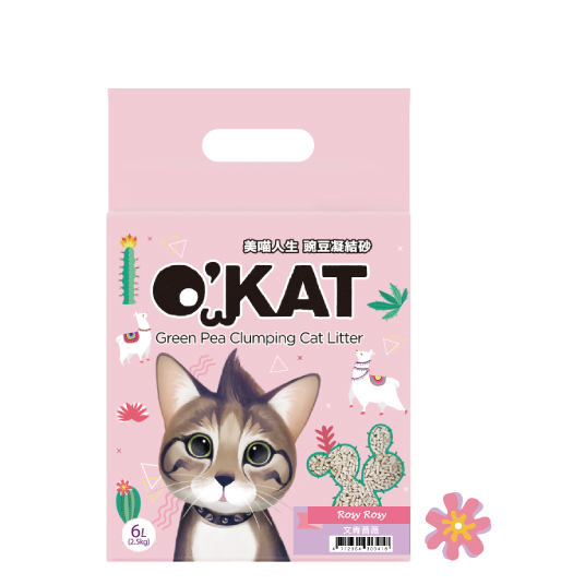 O'KAT。Green Pea Clumping Cat Litter - Rosy Rosy - 2MM Gramule